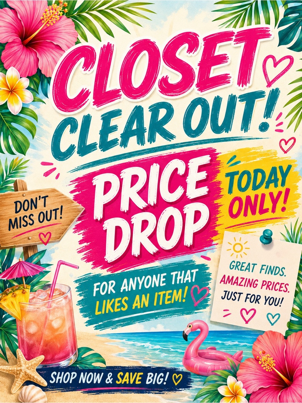 TODAY ONLY! Closet blowout. No reasonable offer refused.